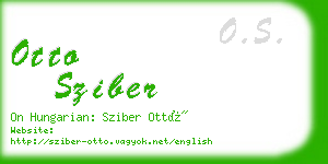 otto sziber business card